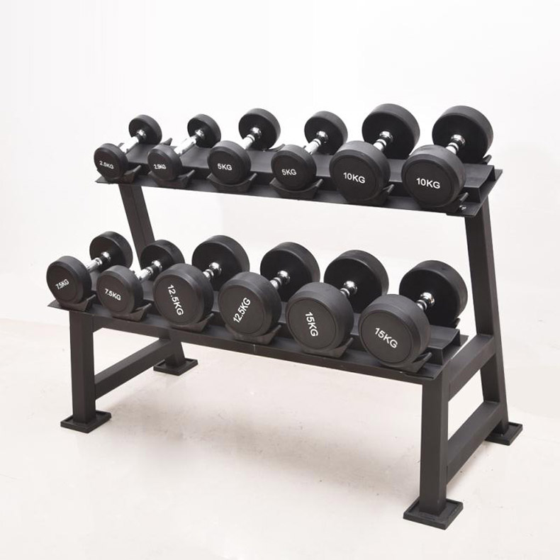 Round head rubber dumbbell 5
