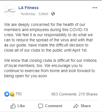 Fechamento de academia: um estudo de caso urgente das 10 melhores academias do mundo durante a pandemia 10 LA-Fitness