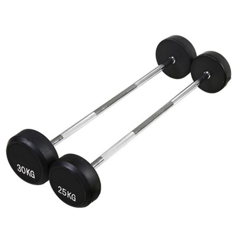 Rubber Round Head Barbell Fixed Weight Straight