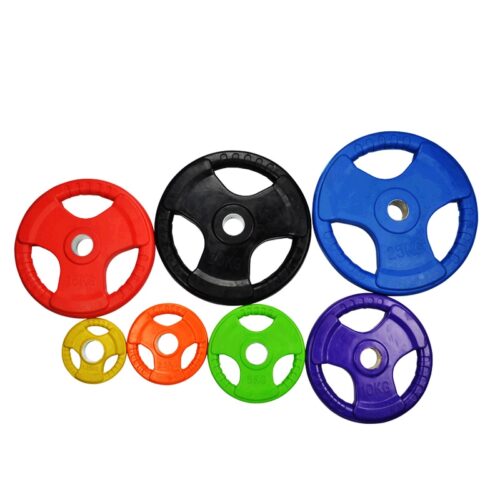 Olympische Gummiplatte mit drei Handgriffen (mehrfarbig) 3