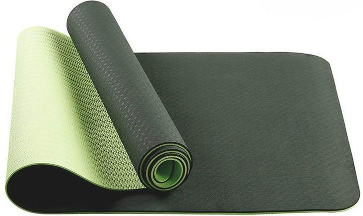 Active Edge TPE Yoga Mat - Extra Thick 6mm Workout Mat for Home Gym, Black/Green Color, Non-Slip, Durable, and Comfortable, Ideal for Yoga,  Pilates, Exercise