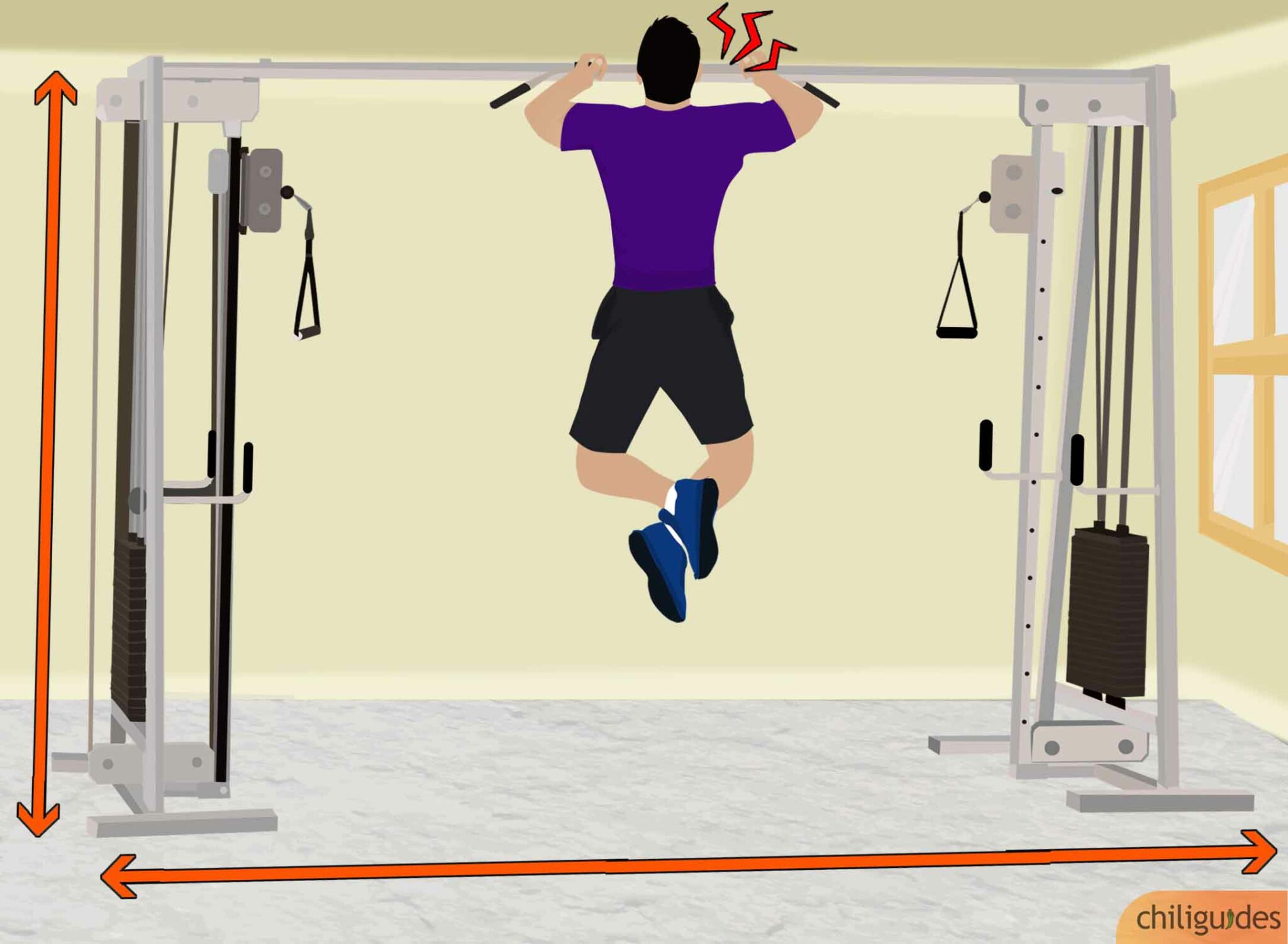 Máquina Smith con cruce de cable